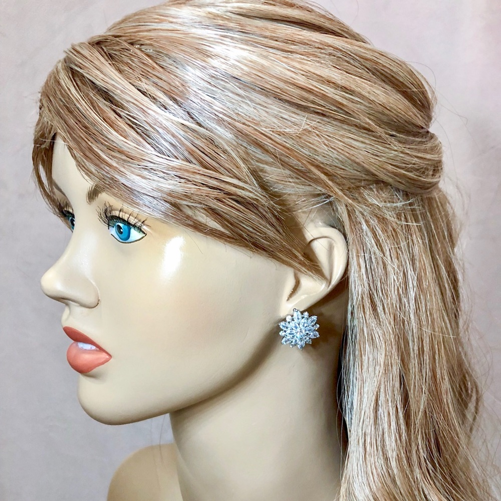 Cubic Zirconia Formal Silver Earrings - Picture 8 of 8